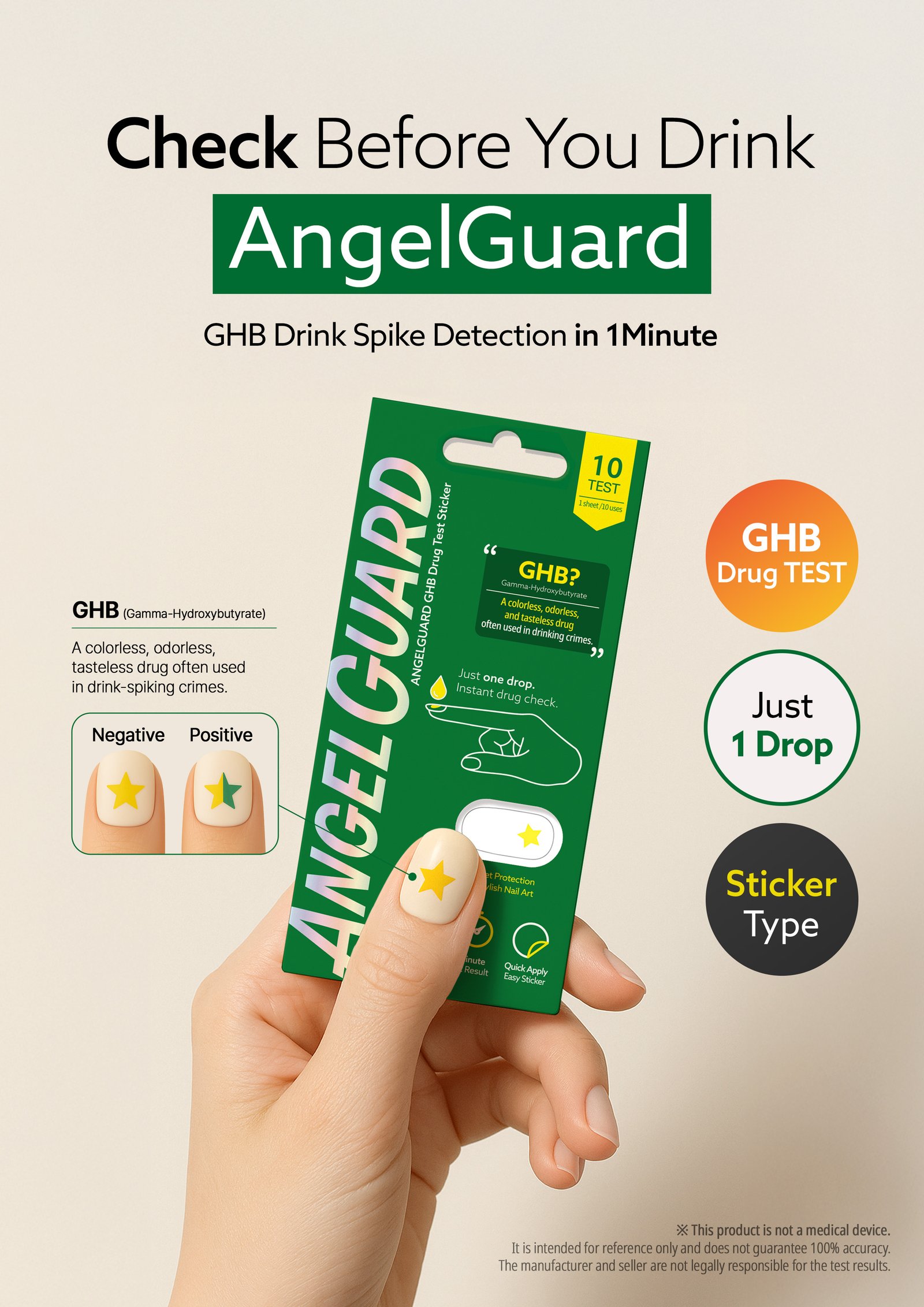 AngelGuard GHB Drug Patch Sticker Presentation
